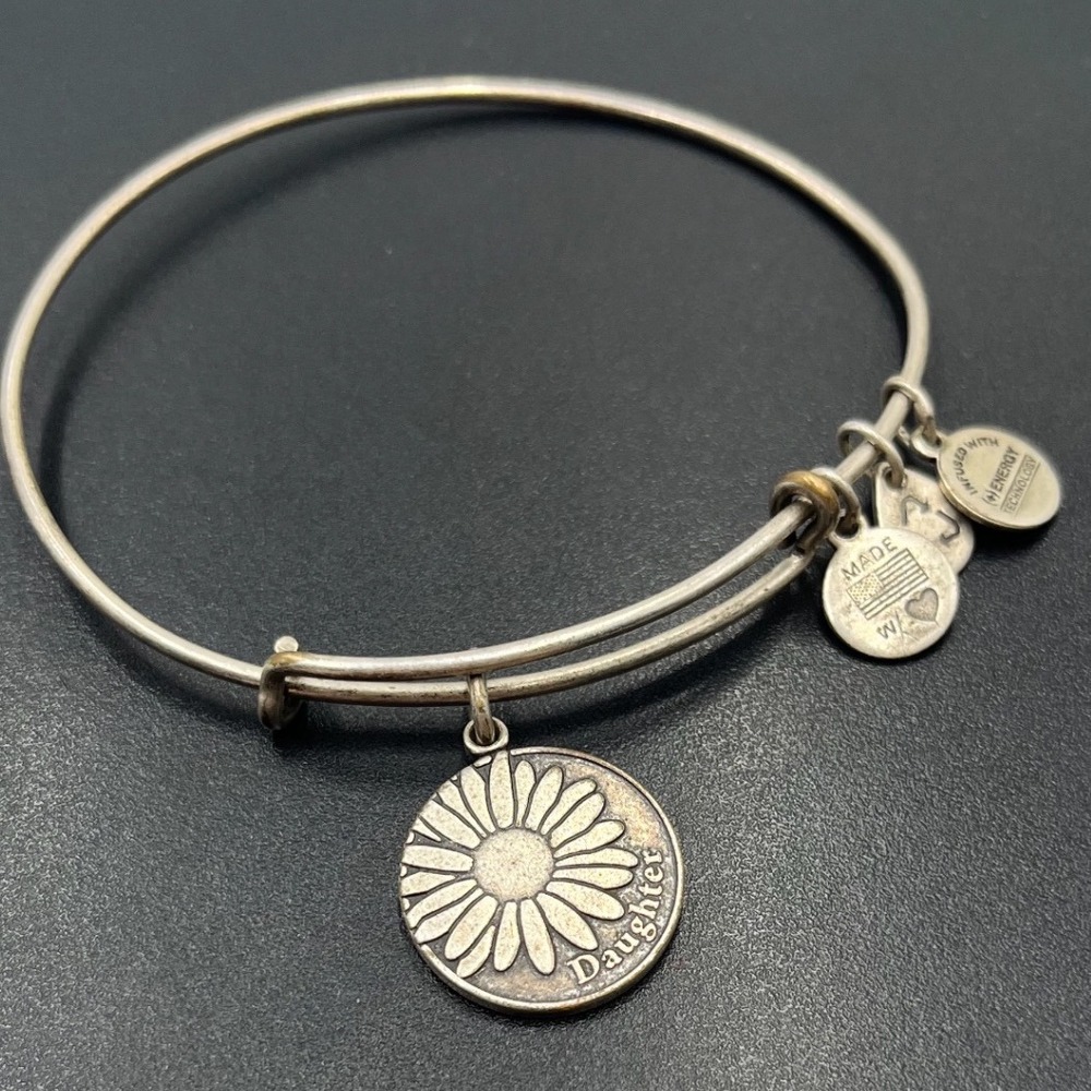 Alex and Ani Daisy "Daughter" Because‎ I Love You Charm Bangle Bracelet